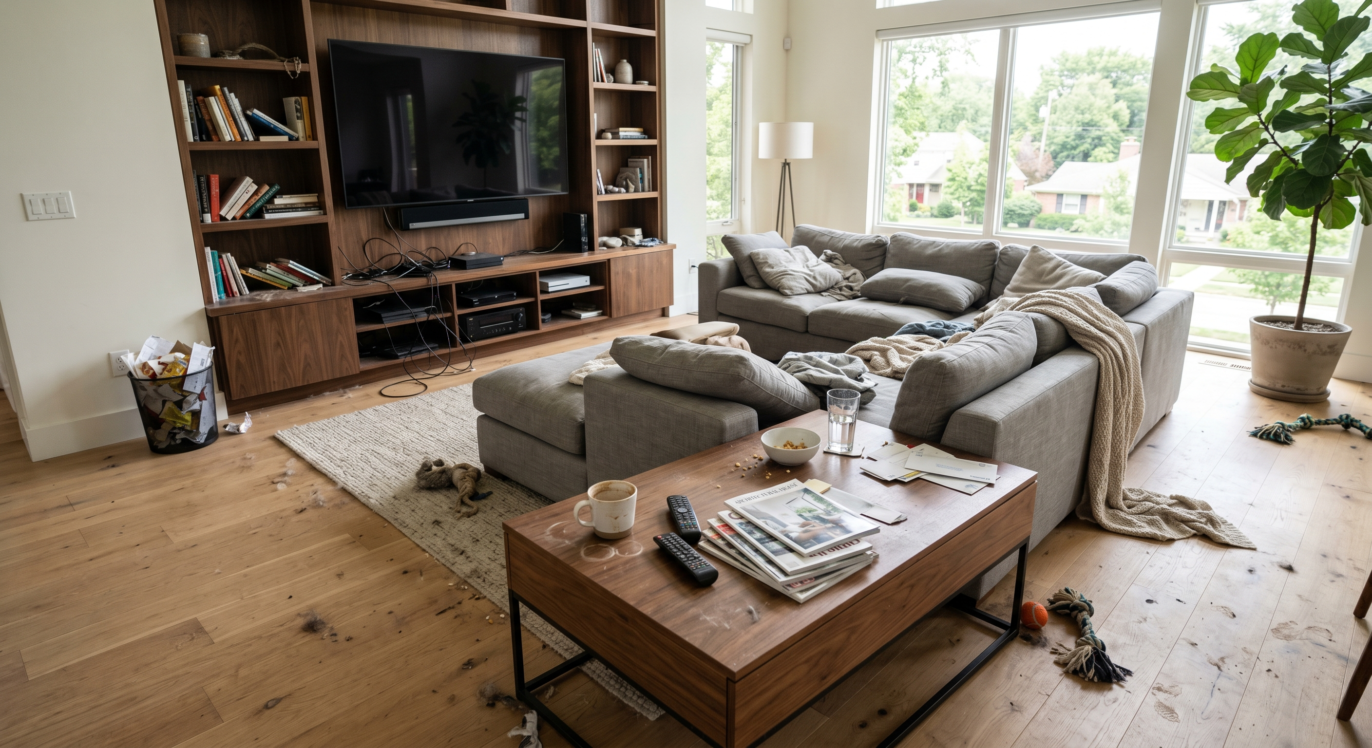 Living room before cleaning